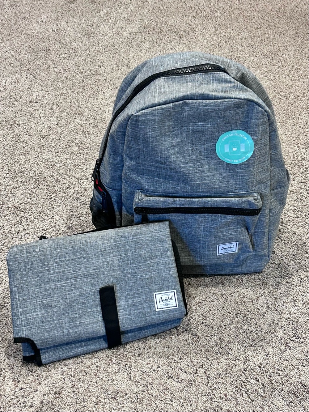 Herschel Supply Co. Settlement Sprout Raven Crosshatch Backpack Changing Mat NEW